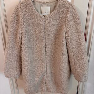 Wilfred teddy coat mid length clasp close